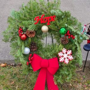 Christmas Wreath Live - 26" Country Cabin with Balsam Pine and Cedar Custom Decorated